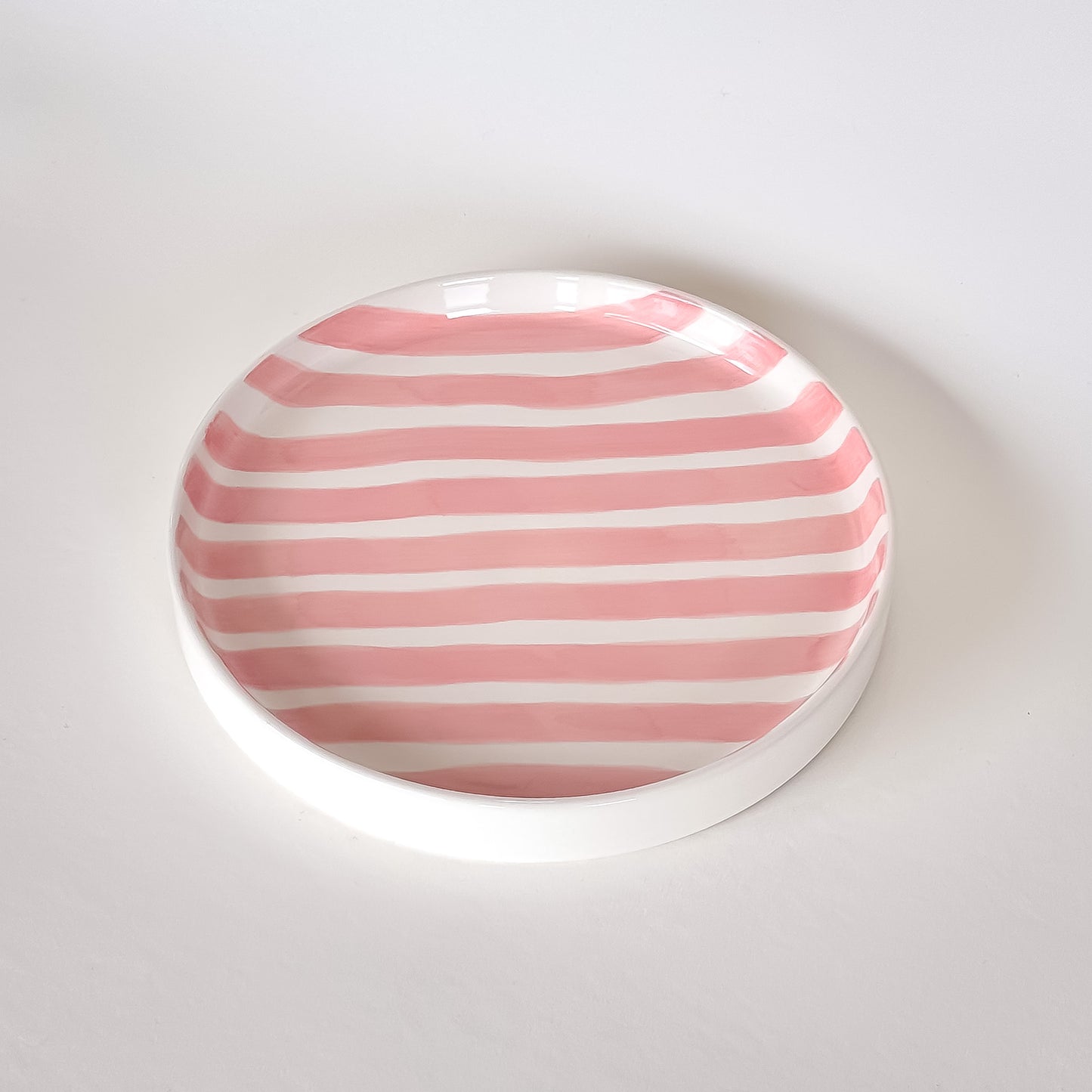 Teller Groß rosa weiß gestreift geschirr Magazin Minori Kerastudio