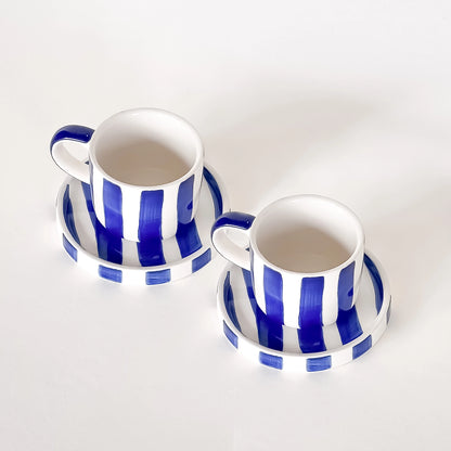 Espresso Stripes - mare blue 2er Set