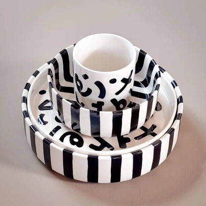 Schale Groß Stripes - vulcano black