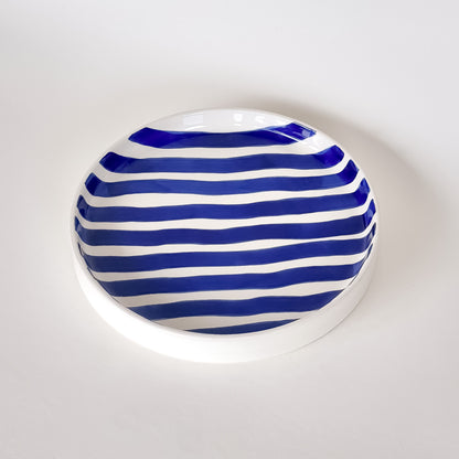 Teller Groß Blau weiß gestreift Magazin Minori Kerastudio