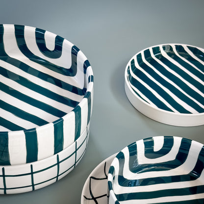 Schale Groß Stripes - gentle green