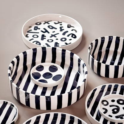 Schale Groß Stripes - vulcano black