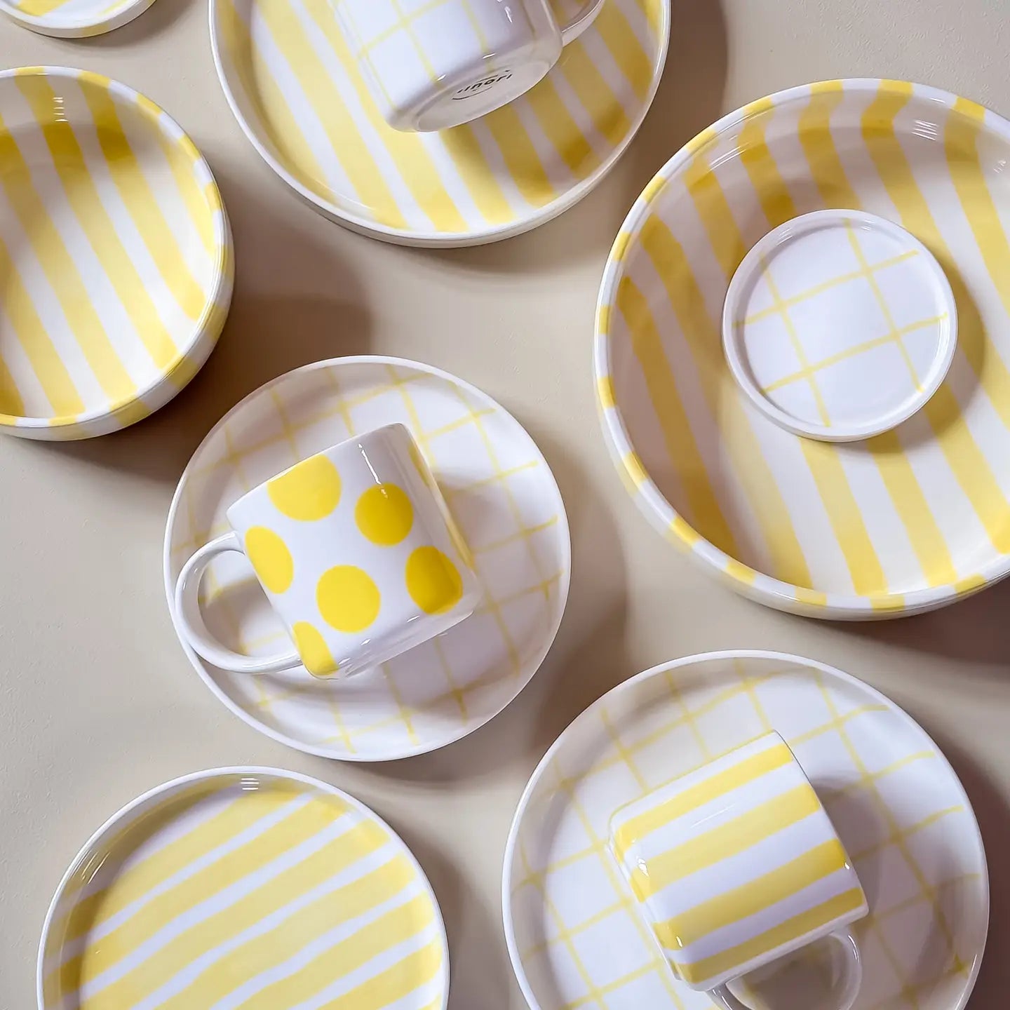 Espresso Stripes - spiaggia yellow 2er Set