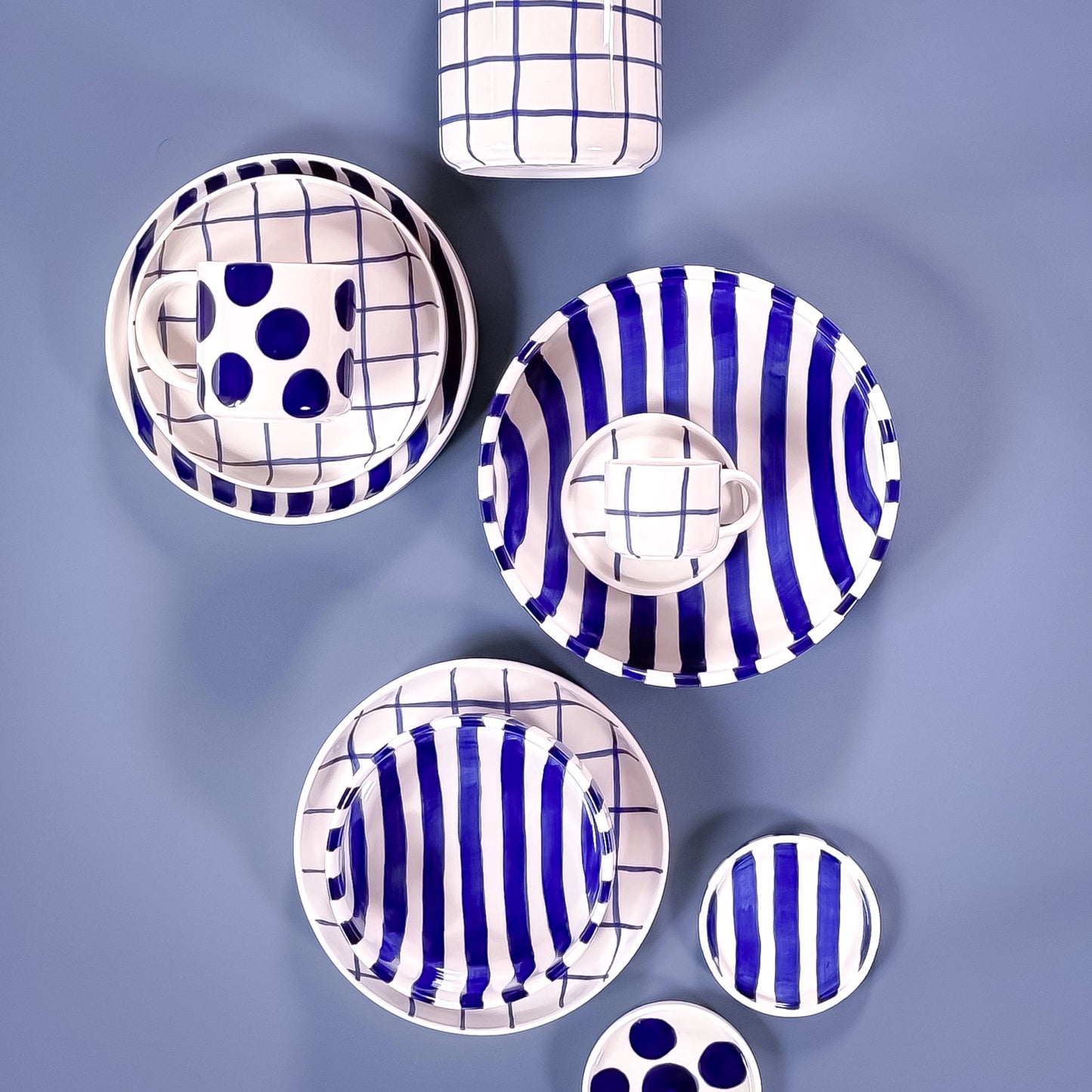 Espresso Stripes - mare blue 2er Set